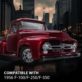 DOTCOM Dash Instrument Bezel Chrome Compatible with 1956 Ford F100 F250 F350 F-Series Pickup Truck Silver Dash Instrument Bezel