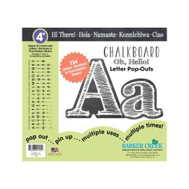 Barker Creek 234-Piece Chalkboard Letter Pop-Outs, Multicolor 4” Letters, Numbers & Punctuation Marks for Classrooms, Offices, Presentations, Home and More (1725)