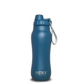 INSTICK Insulated Flask Navy 700ml - Stainless Steel Water Bottle with Carry Strap, Leakproof for Hot & Cold Drinks, Ideal for Gym, School, Office and Travel