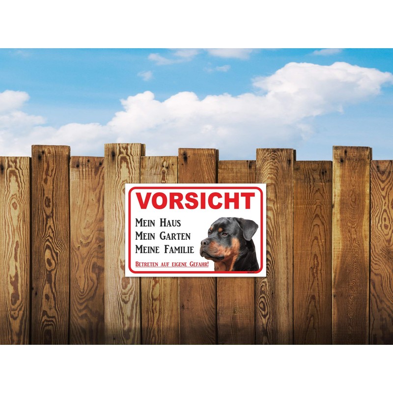 AdriLeo Sign "Vorsicht Rottweiler" My House (20 x 30 cm)