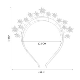 Headband Stars Silver, Glitter Hair Bands, Star Hair Accessories, Carnival Headband, Birthday Party Hair Band, Star Costume Women's Accessories for Girls Women