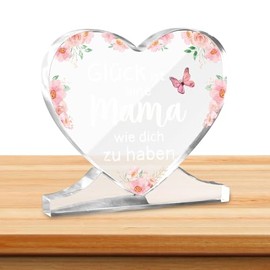 Gifts for Mum, Heart Shaped Acrylic Plaque Decoration, Home Decoration, Christmas Gifts, Birthday Gift, Mother's Day Gifts for Mum