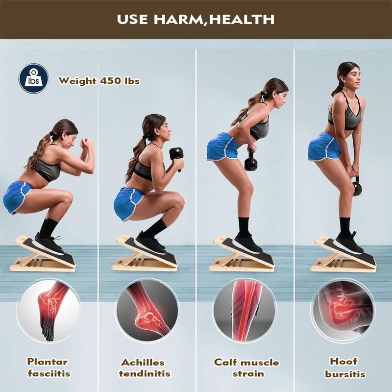 Slant Board for Calf Stretching, 4 Position Adjustable Incline Board