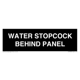 Water Stopcock Behind Panel Sign 150mm x 50mm L15