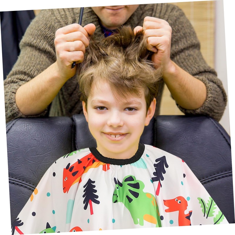 WOONEKY Hair Cutting Cape for Kids Dinosaur Pattern Barber Cape
