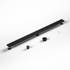 Bochni Linear Shower Drain 60" Matte Black 304 Stainless Steel | with Drain Grate| Fast Drainage | Stainless Floor Drain Grate | Hair Strainer | Drain Key | The Upgrade for Your Bathroom