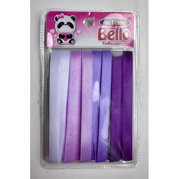 BELLO GIRLS HAIR RIBBONS - WHITE, LAVENDAR, LILAC & PURPLE