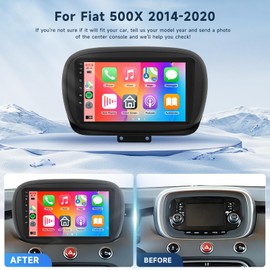 2G+64G Android 13 Car Stereo for Fiat 500X 2014-2020 with Wireless Carplay Android Auto, 9 Inch Touch Screen Radio Support GPS/WiFi/Bluetooth/FM/SWC/Backup Camera