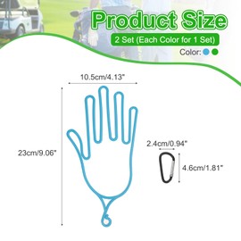 PATIKIL Golf Gloves Stretcher, 2 Pack Plastic Keeper Support Rack Holder Dryer Hanger Frame with Hanging Hooks for Sports Gloves Maintenance, Green/Blue