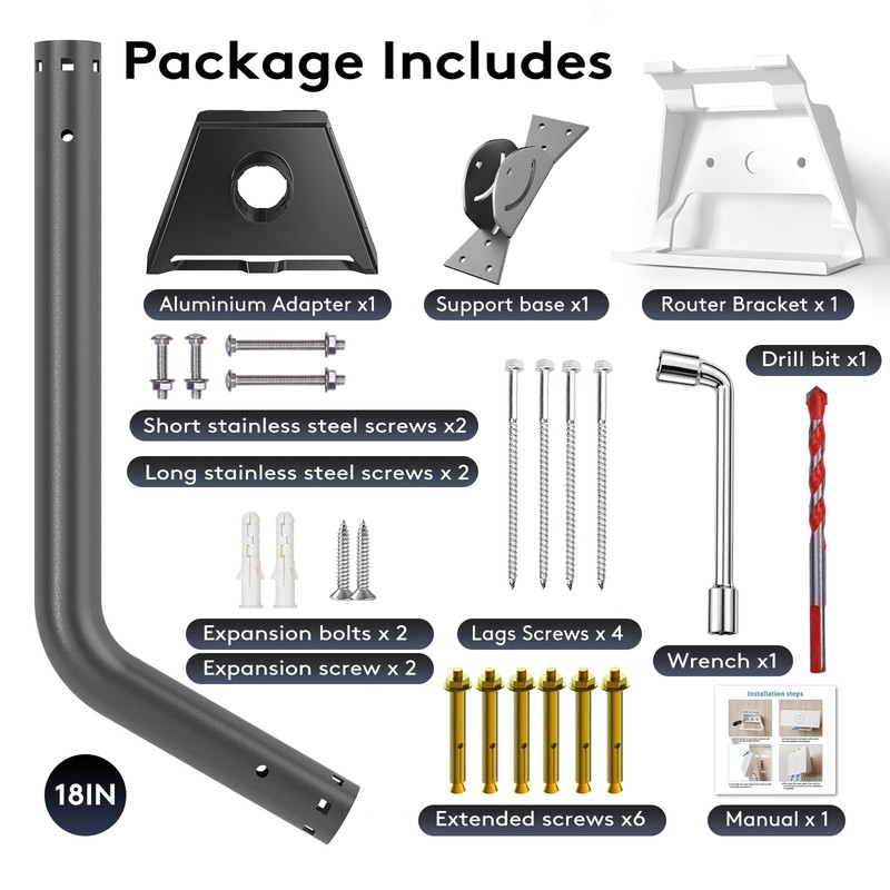 Compatible with Starlink Standard 4/4X/Gen 3 All-in-One Mount Kit: Heavy-Duty