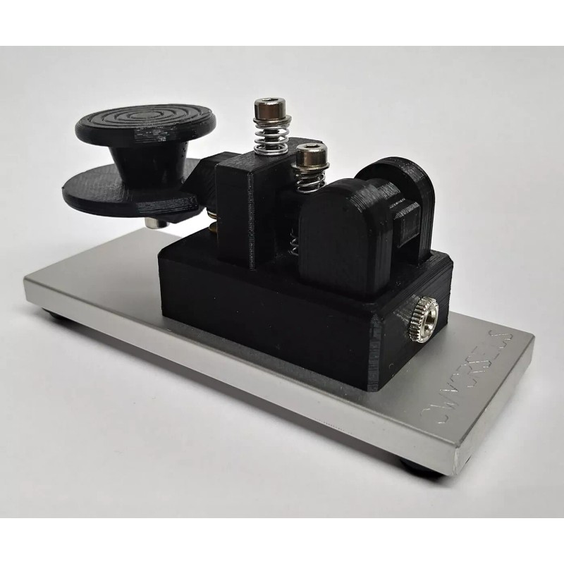 cwmorse.us Black Morse Code Straight Key With Skirt & Aluminum