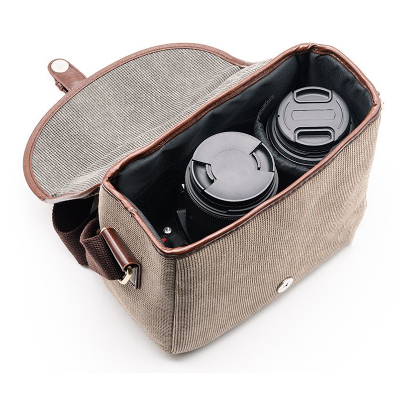 Camera Bag Wax Oil Leather Retro Easy Carrying Wear Resistance