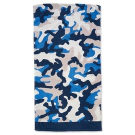 Current Beach and Bath Towel for Boys - Blue Camo Design, Extra-Large, 100% Cotton, 30 inch x 60 inch