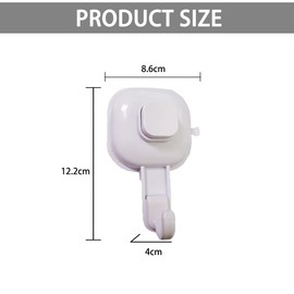 DINGFENG Bathroom Suction Hook 2 Packs, Suction Hook, Plastic Hooks, Drill-Free Detachable Functional Hooks, Suction Cup Hooks, Towel Suction Hooks, Kitchen, Bedroom, Doors and Windows (White)