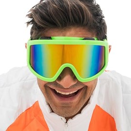 Chaks - Skibrille 80er/90er Jahre Style, schrille Brille im Retro-Look für Festival, Apres Ski, Partys