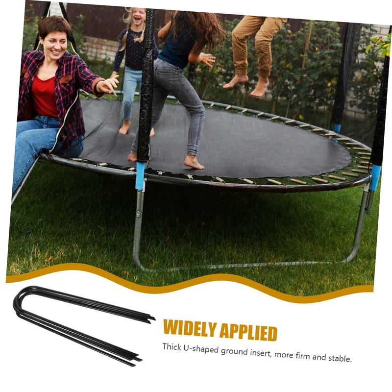 BIUDECO 4pcs Trampoline Stakes Anchors Tent Pegs U-Shaped Stakes Professional