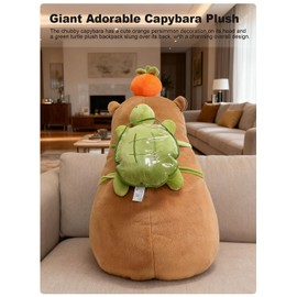 FIAEUGZKM Giant Capybara Plush Stuffed Animal, 32" Big Stuffed Capybara Plushy Large Cute Stuffy Plush Toy for Boys Girls Kids Teens Adults, 80cm/2.62ft