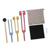 Tuning Forks Set for Healing with Mallet 3 Color Weighted
