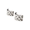 Miyabi Grace Women's Elegant Silver Check Resin Plastic Post Earrings