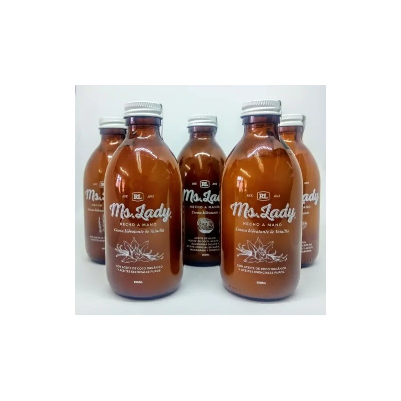 Kit 5 Crema Hidratante Natural Ms. Lady 250ml