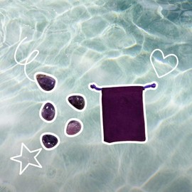 Pandiui23 Natural Stone - 5 Polished Crystals with Energy Properties (Amethyst, 5 PCS)