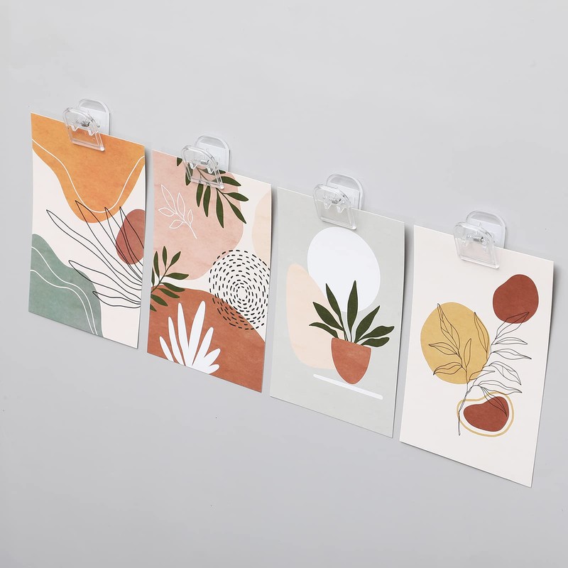 Patelai 20 Pieces Self Adhesive Clips Plastic Tapestry Sticky Spring