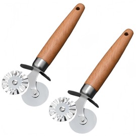 HJYDGJ Set of 2 Pasta Cutters, Lattice Roller, Stainless Steel with Zinc Alloy, Lattice Roller, Dough Cutter, Ravioli Roller, Pastry Wheel for Ravioli Pasta Cutter