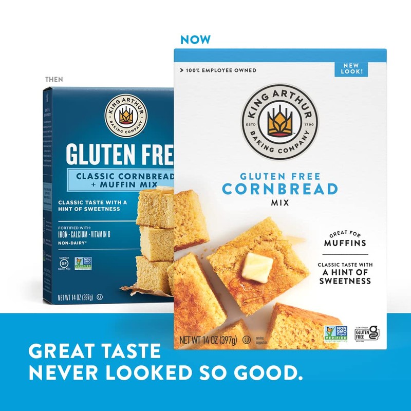 King Arthur Flour, Cornbread + Muffin Mix, Gluten Free, 14