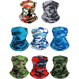 GAVIK 8 pcs Summer UV Protection Neck Gaiter Scarf Balaclava Breathable Face Cover Scarf