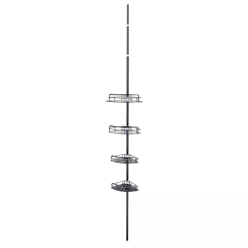 NewHome 4 Tier Steel Tension Pole Shower Caddy Organizer w/