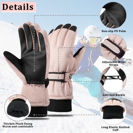 Andiker Ski Gloves Women Windproof Winter Warm Thermal Touchscreen Bike Cycling Gloves Snow Sports Snowboard Riding