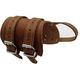 Leather Wrist Brace Right 16-19 cm Wrist Support Leather Bandage Leather Strap with Thumb Loop (Light Brown) M
