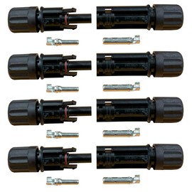 electrosmart 4 x Pairs of Solar Panel Cable Connectors for 4mm2 and 6mm2 Solar Panel PV Cable Male Female Waterproof Crimps compatible with MC4