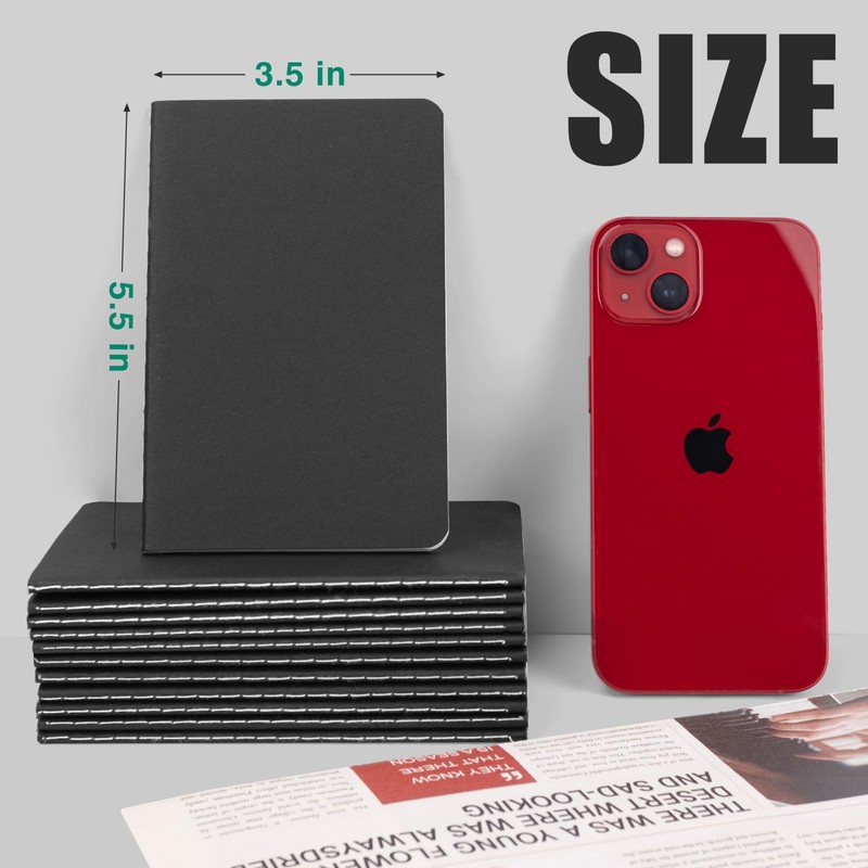 Mini Pocket Notebooks Bulk 3.5 x 5.5 Inches 12 Pack