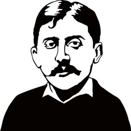 Marcel Proust Portrait Bookend: Black, Solid Steel, Scandinavian Design, Swedish Made