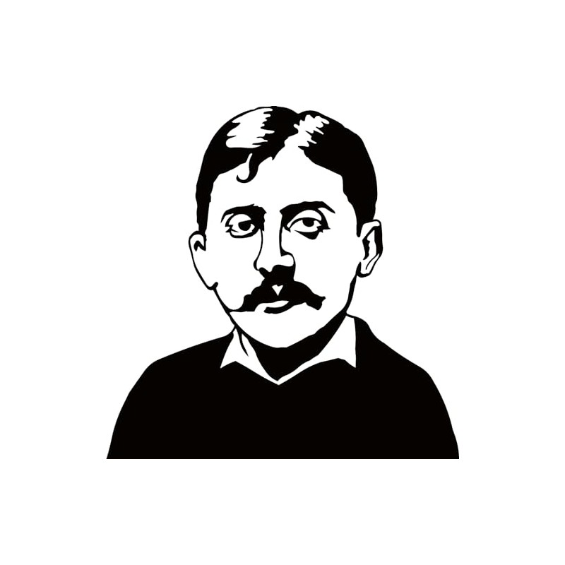 Marcel Proust Portrait Bookend: Black, Solid Steel, Scandinavian Design, Swedish