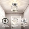 ZYDTRIP Small Crystal Ceiling Light, Silver Crystal Chandelier Modern LED