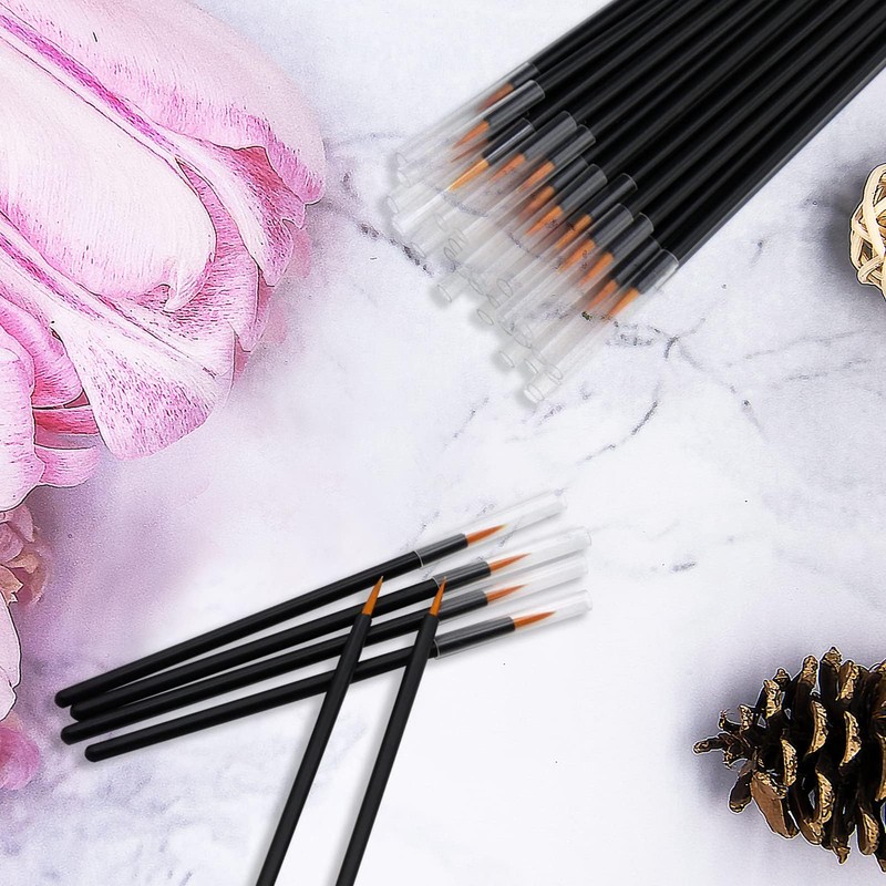 ayushicreationa 50pcs Eyeliner Brushes With Covers,Eye Liner Wands for Makeup,