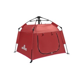 ASFANES Outdoor Waterproof Pet Automatic Camping Tent, Pop up Cave Bed for Indoor Cats and Small Dogs, Portable Cat House Dog House, Red.