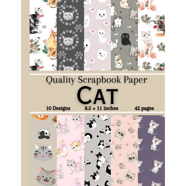 Cat Scrapbook Paper: Cute Pet-Inspired Craft Paper Pad Supplies, 8.5×11,