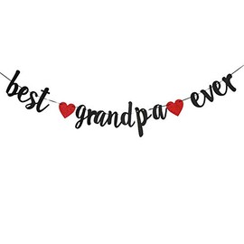 Best Grandpa Ever Banner,Father’s Day Party Supplies Celebration Gift,Grandpa’s Birthday Party Supplies Family Photo Props.