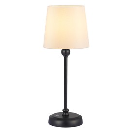 Small Cordless Table Lamp Touch Control, 6000mAh Battery Powered, Low Battery Reminder, Bedside Night Lamp can Stepless Dimming, Portable Table Lamp for Restaurant/Bedroom/Offices/Cafe (Black, High)