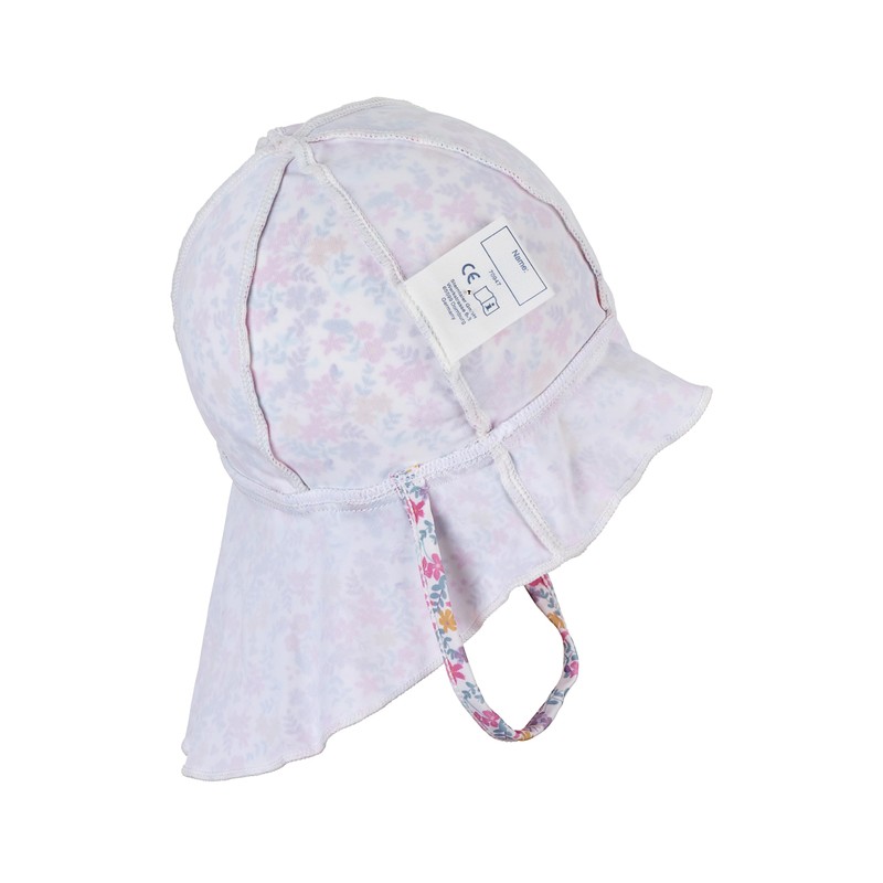 Sterntaler Girls' Peaked Cap Bathing Cap Flowers with Neck Protection