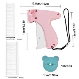 JLANZD Quick Clothing Fixer, Mini Stitch Gun for Clothes, Quilt Tacking Gun,Mini Tagging Gun, Stitch Tool with 100 Bear Buckles & 1100 Micro Fasteners, ZK0001