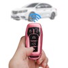Yonmcfn for ford key fob cover with metal/leather keychain,TPU 5