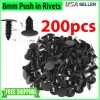 Cooligg 200X 8mm Bumper Clips Auto Car Hole Plastic Rivets