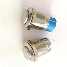 Aurooooa Push Button Switch, On/Off, 0.5 inch (12 mm), Waterproof Self Locking Switch, Instant Push Button Switch, Lock Push Button Switch