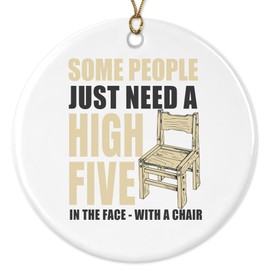 22Feels Sarcastic Christmas Ornament Funny Pendant Humor Jokes Xmas Tree Decoration Circle Shape