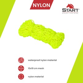 Start Hay Net for Horses Tight Mesh 10 x 10 cm Mesh Size, Hay Bag, Hay Net, Hay Bag, Food Net, Feeding Bag, Hay Rack for Horses, Sheep, Donkeys, Goats (Neon Yellow)