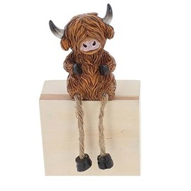 Shudehill Giftware Happy Highland Coo Dangle Leg Ornament Highland Cow A